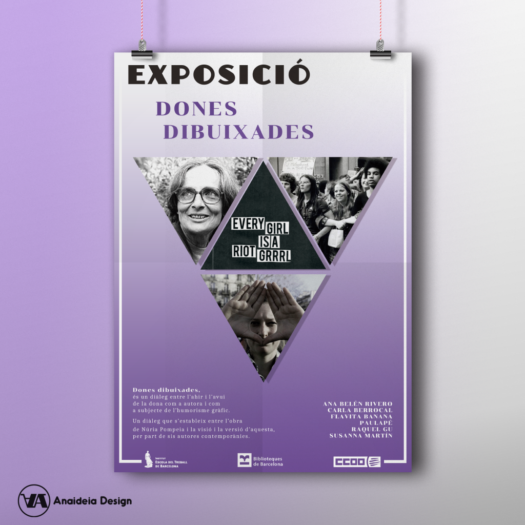 mock up cartell expo dones dibuixades